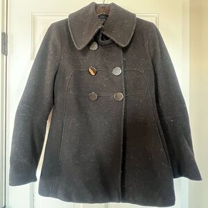 Women's Black Double-Breasted Coat